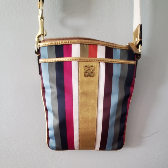 Coach Julia Legacy Striped Sateen Swingpack Crossbody - Picture 1 of 10
